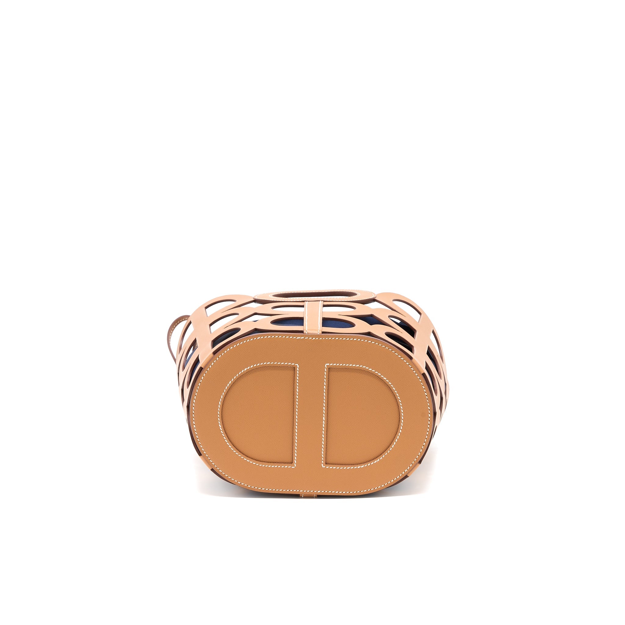 HERMES CHAINE D’ANCRE CABAS MADAME LEATHER GOLD / BLUE MARINE