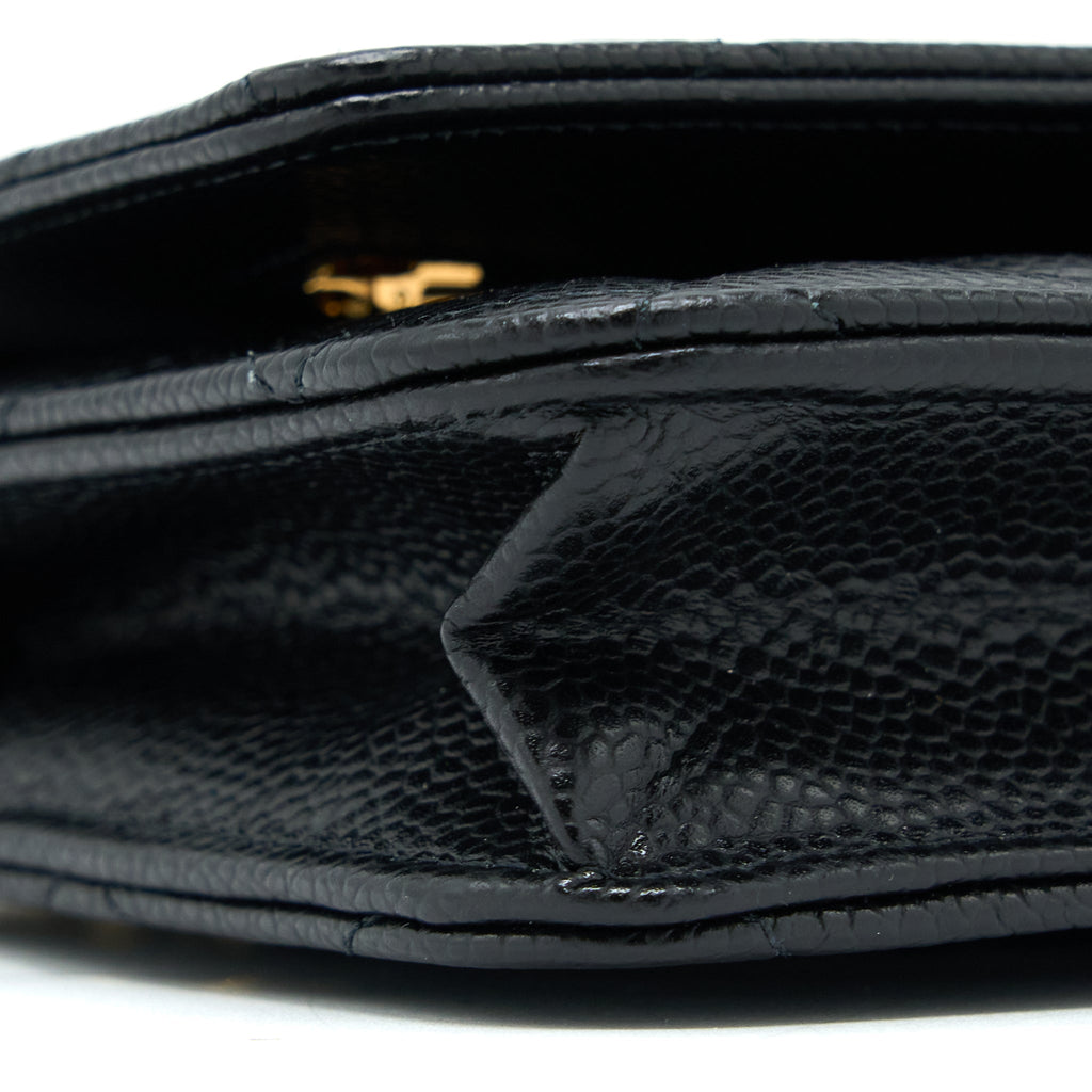 CHANEL CLASSIC WALLET ON CHAIN CAVIAR BLACK GHW (MICROCHIP)