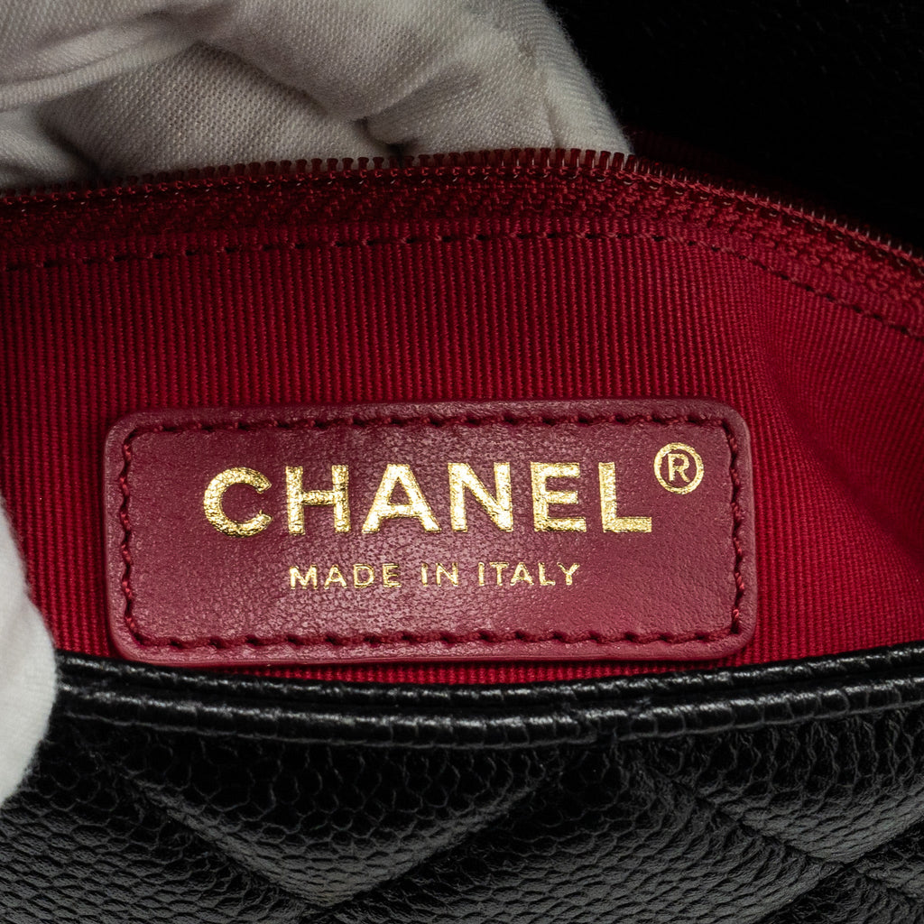 CHANEL 21A DETAILED CHAINS FLAP BAG CAVIAR BLACK GHW (MICROCHIP)