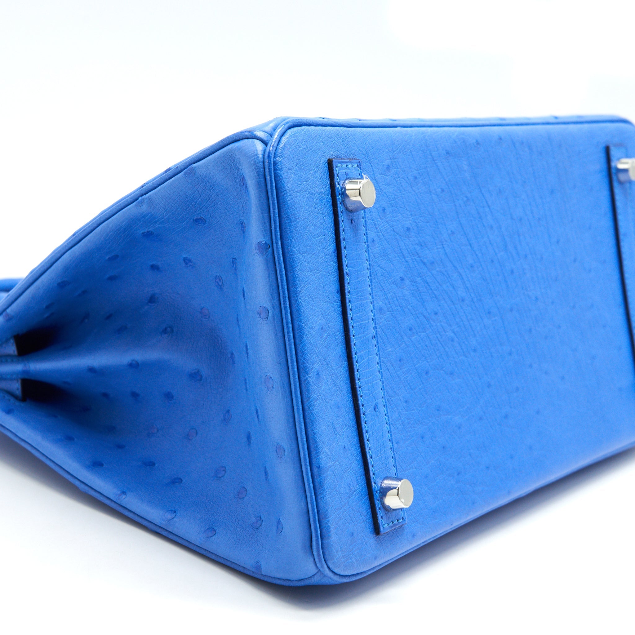 HERMES BIRKIN 30 OSTRICH 07 BLEUET SHW