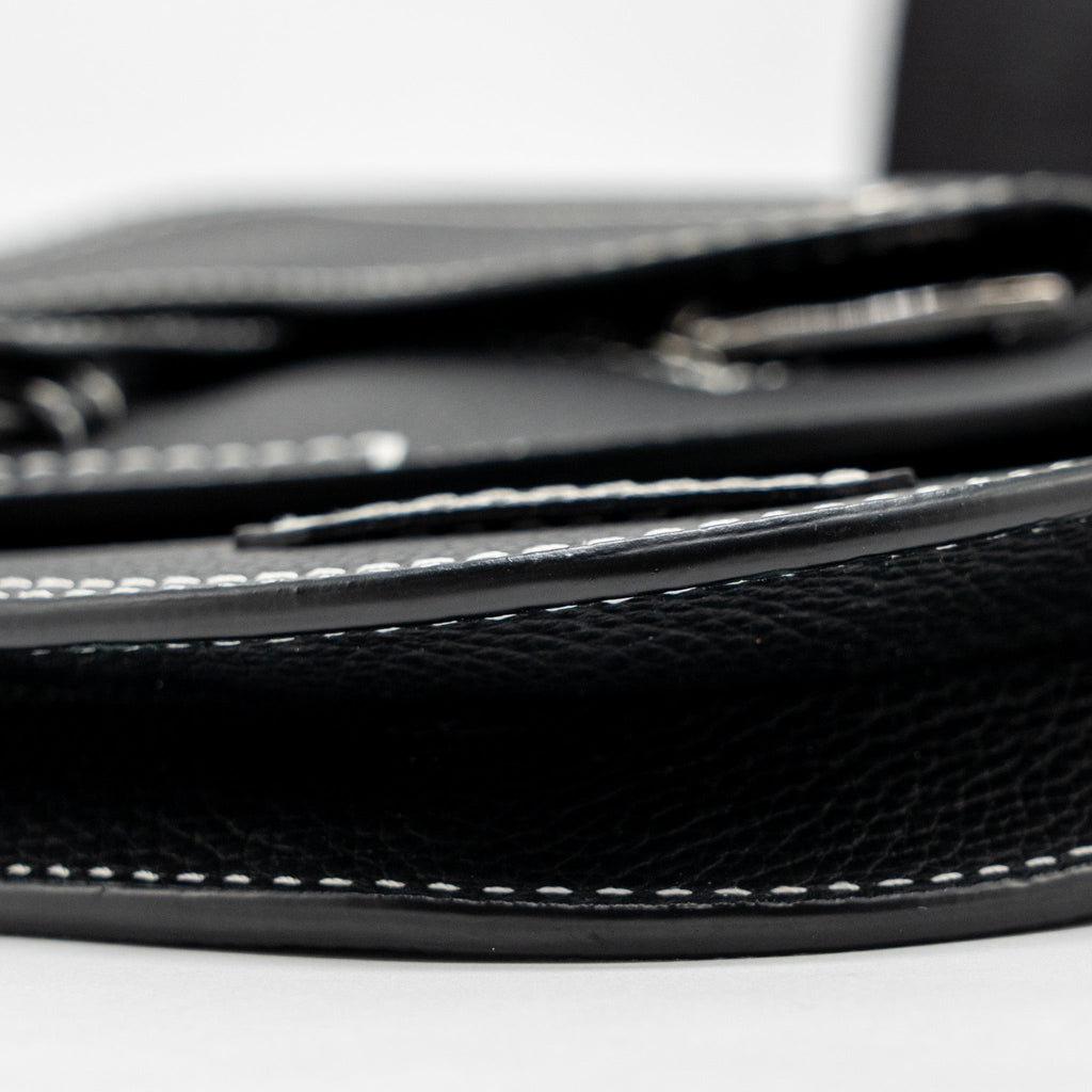 DIOR X KAWS POUCH SADDLE BAG LEATHER BLACK SHW