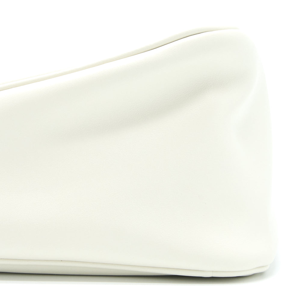 PRADA TRIANGLE LEATHER SHOULDER BAG WHITE SHW