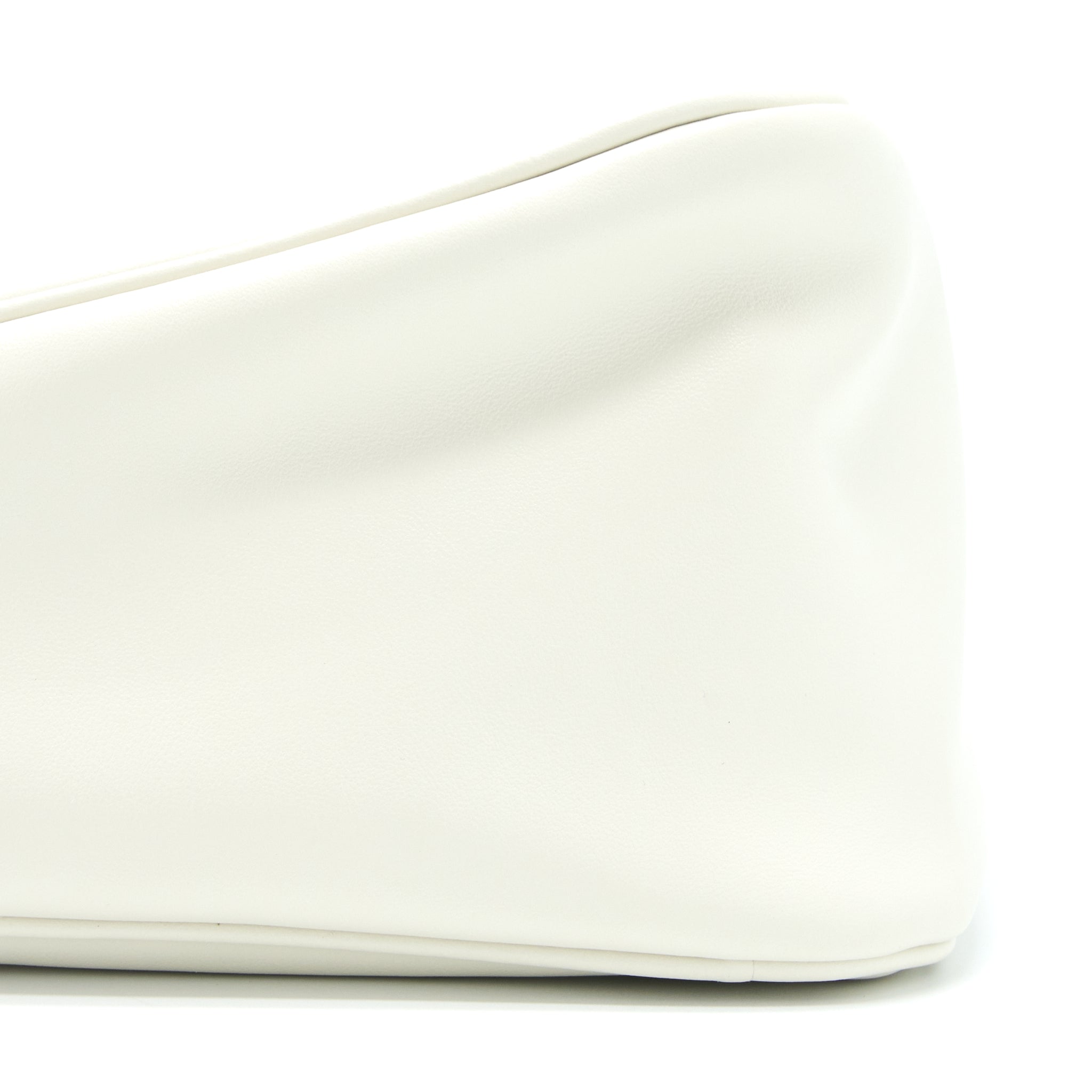 PRADA TRIANGLE LEATHER SHOULDER BAG WHITE SHW