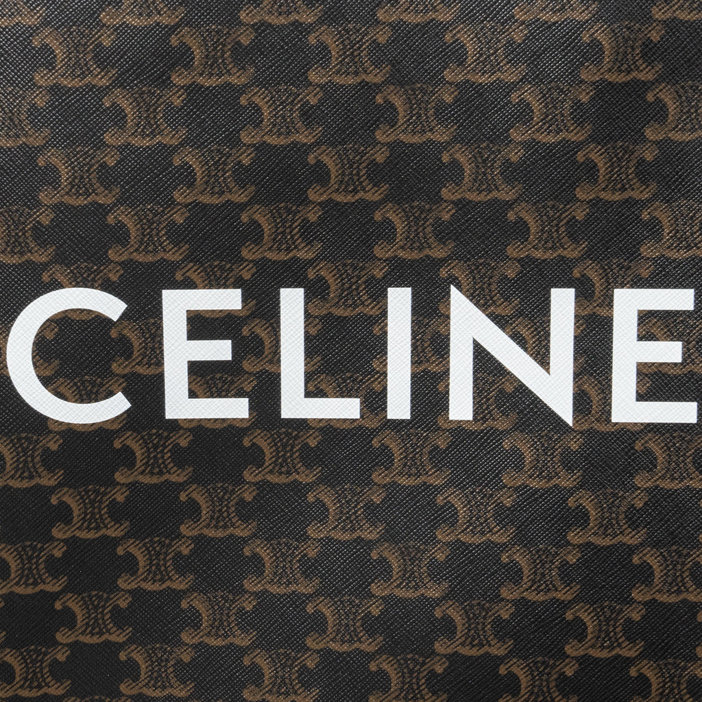 CELINE SMALL CABAS VERTICAL IN TRIOMPHE CANVAS/CALFSKIN TAN GHW