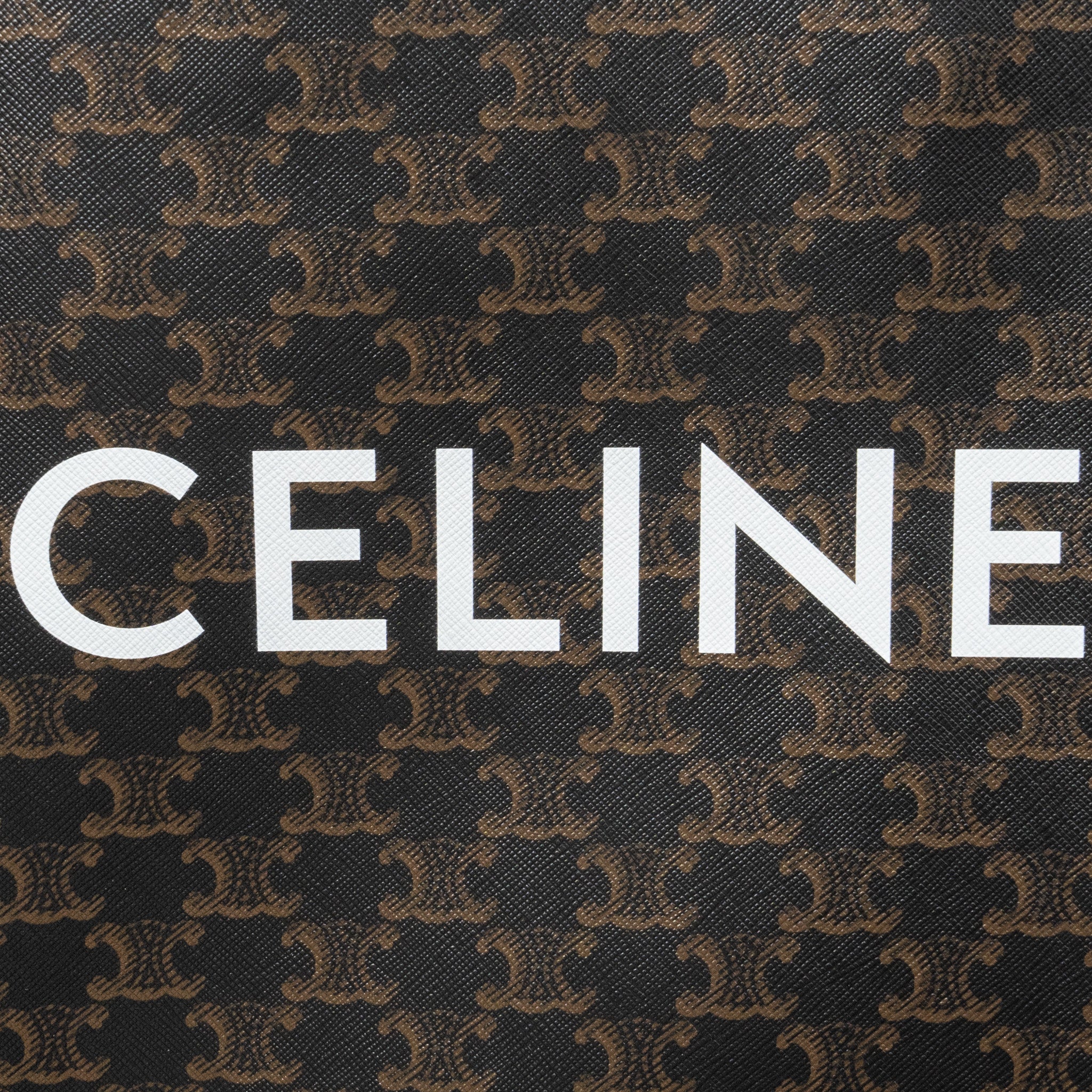 CELINE SMALL CABAS VERTICAL IN TRIOMPHE CANVAS/CALFSKIN TAN GHW