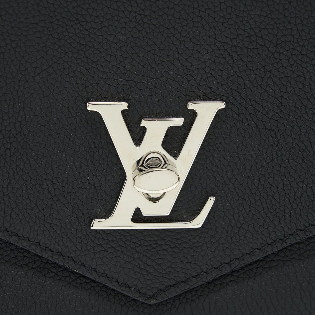 LOUIS VUITTON MYLOCKME SATCHEL CHAIN BAG CALFSKIN BLACK SHW