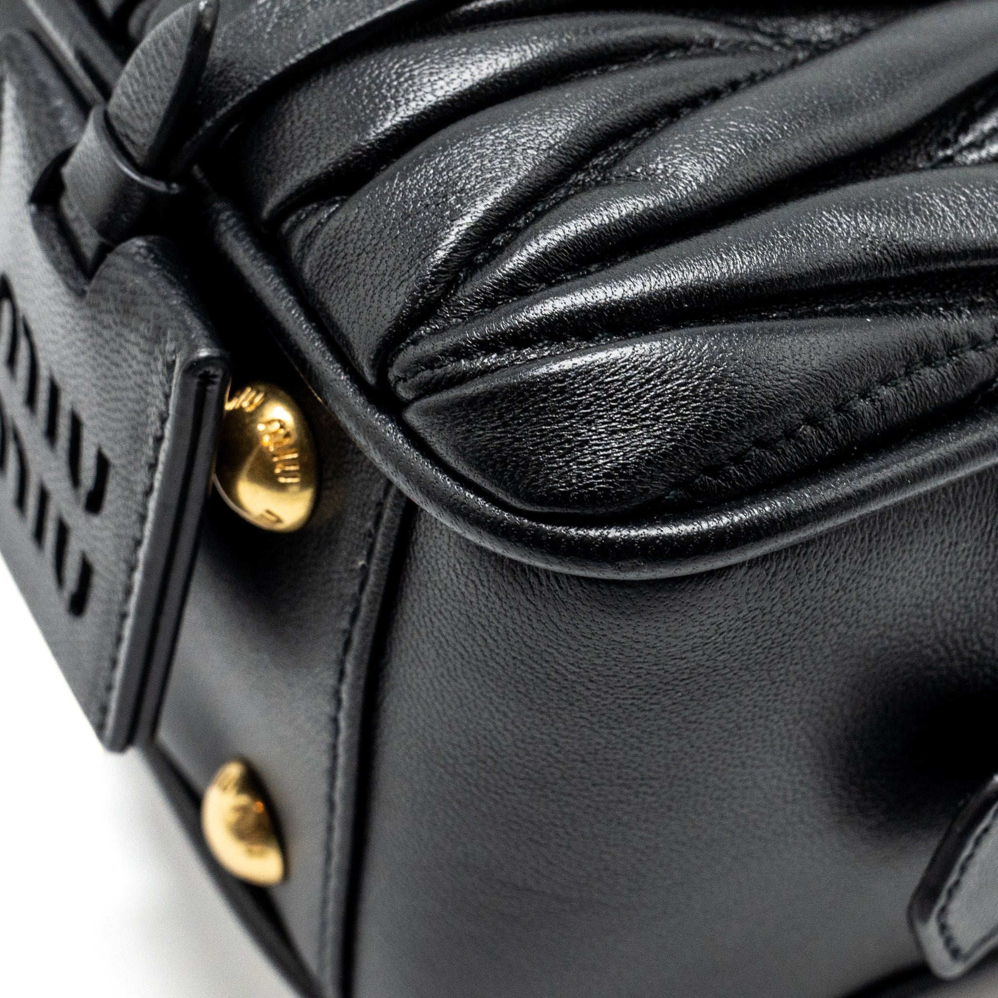 MIU MIU ARCADIE MATELASSE NAPPA BAG BLACK GHW