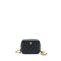 CHANEL 22C PEARL CRUSH MINI CAMERA CASE WITH CHAIN BLACK LAMBSKIN GHW