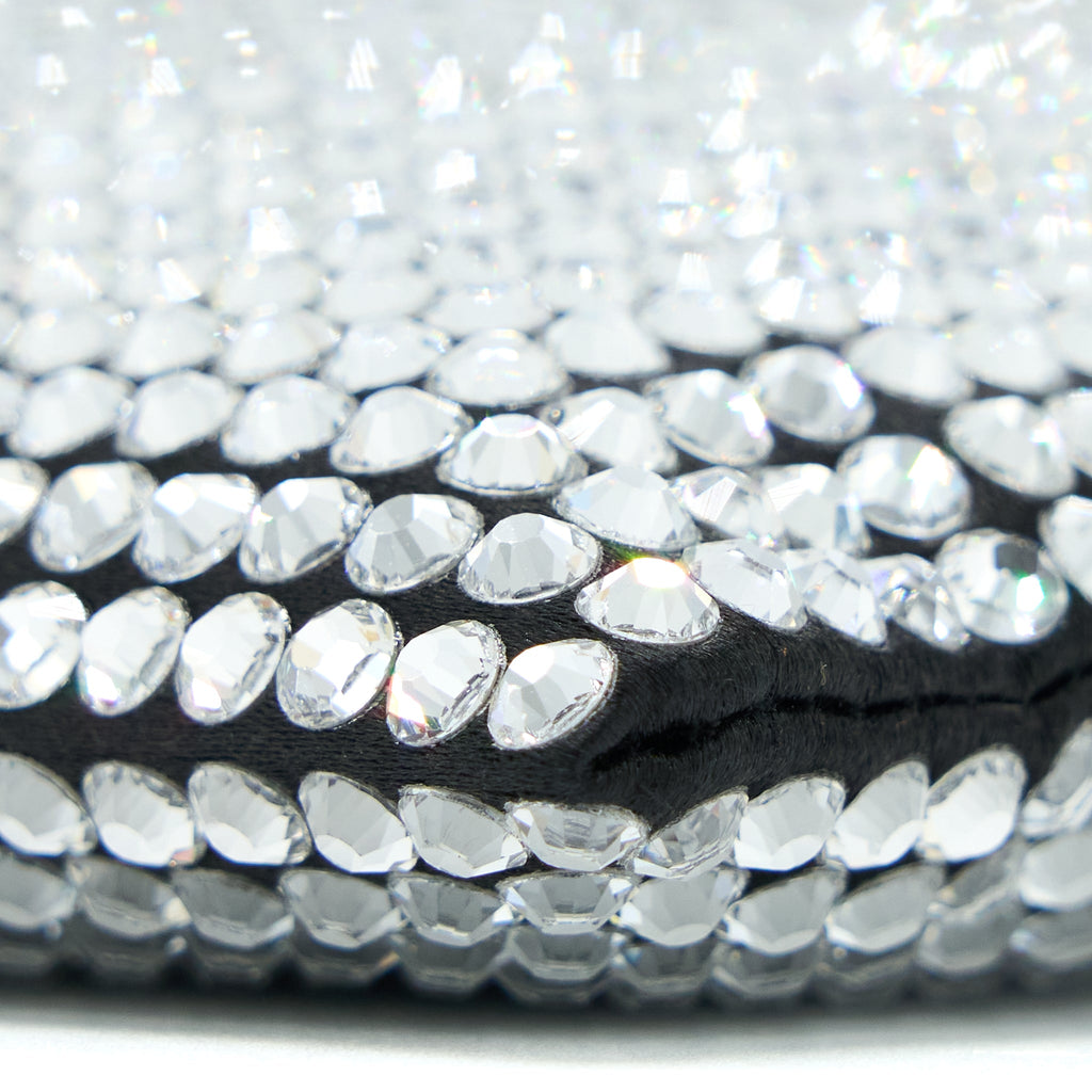 PRADA CRYSTAL SATIN HANDBAG WITH CRYSTAL BLACK SHW