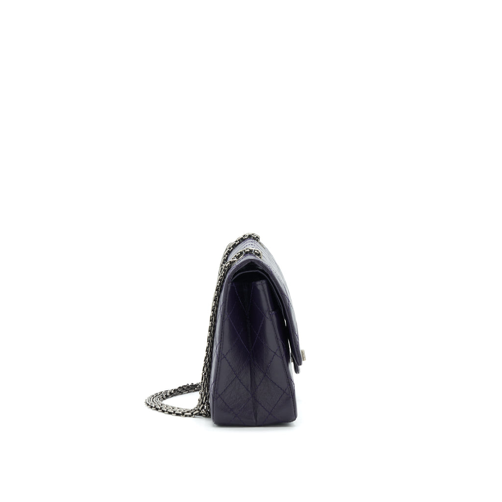 CHANEL REISSUE 226 IN DARK PURPLE WITH SILVER RUTHENIUM HARDWARE
