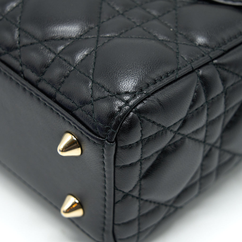 CHRISTIAN DIOR SMALL LADY DIOR BAG BLACK GHW