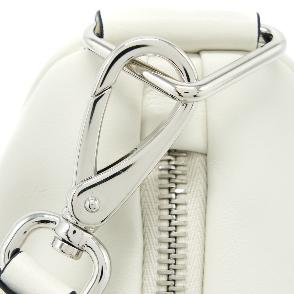 PRADA TRIANGLE LEATHER SHOULDER BAG WHITE SHW
