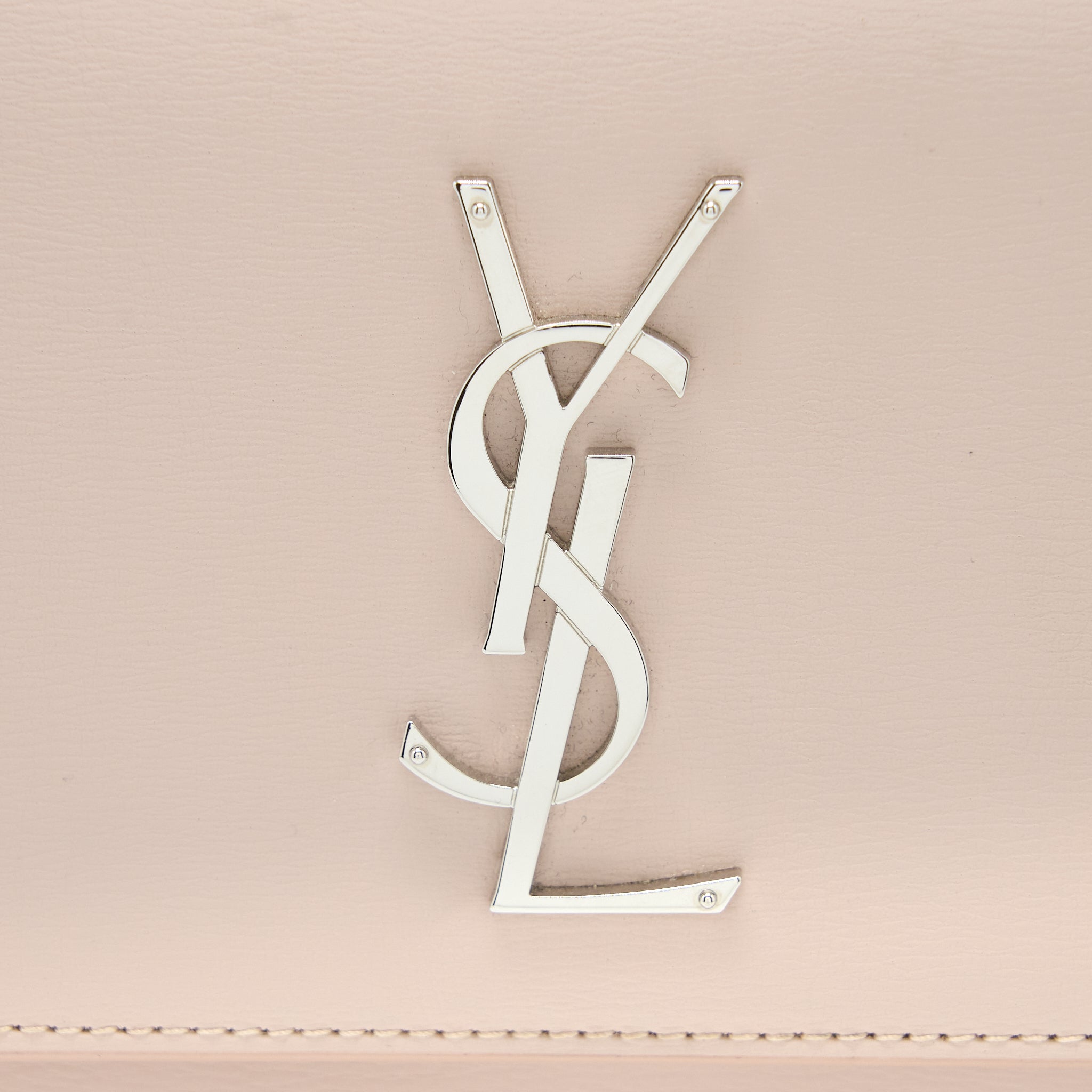 SAINT LAURENT MEDIUM SUNSET CHAIN BAG CALFSKIN LIGHT PINK SHW