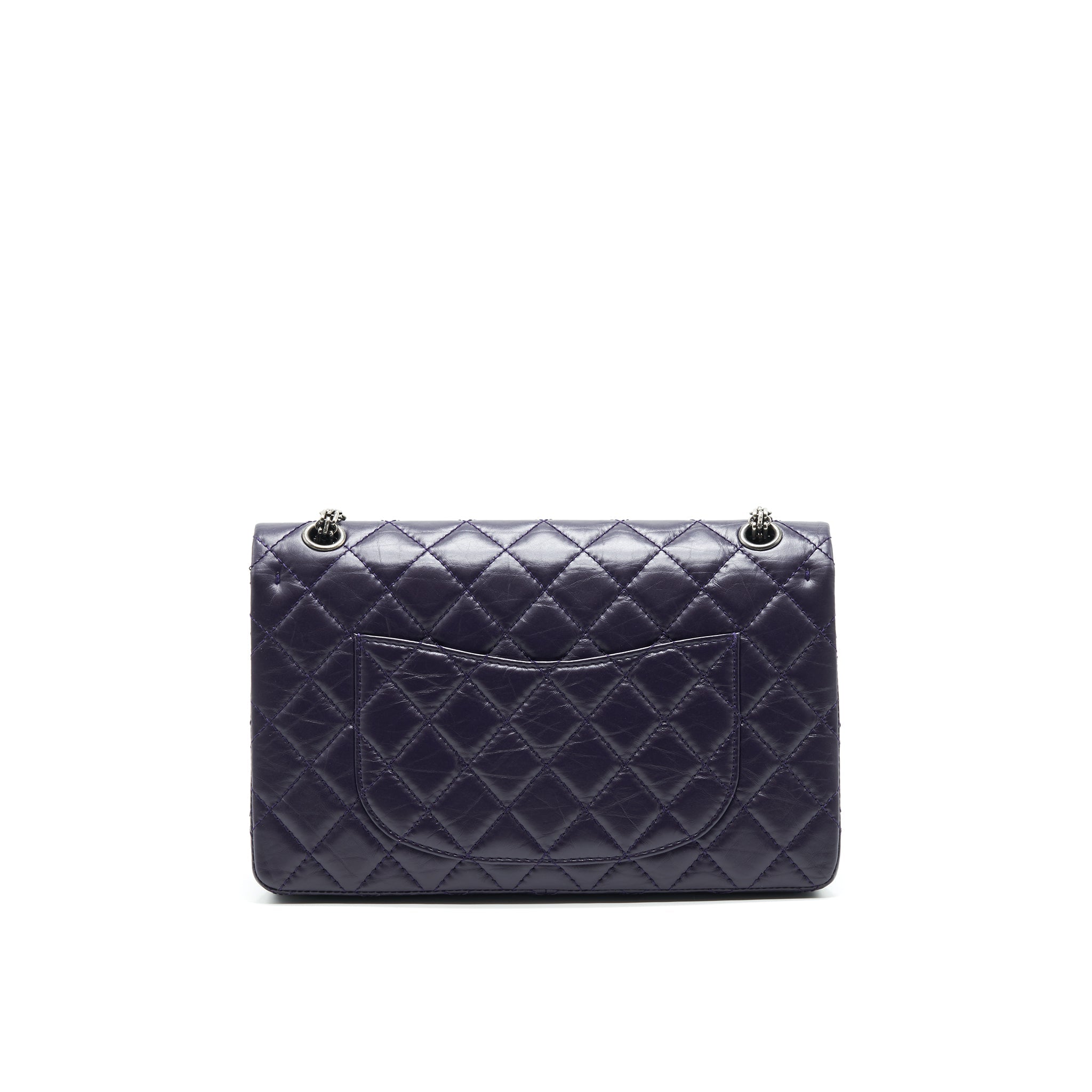 CHANEL REISSUE 226 IN DARK PURPLE WITH SILVER RUTHENIUM HARDWARE