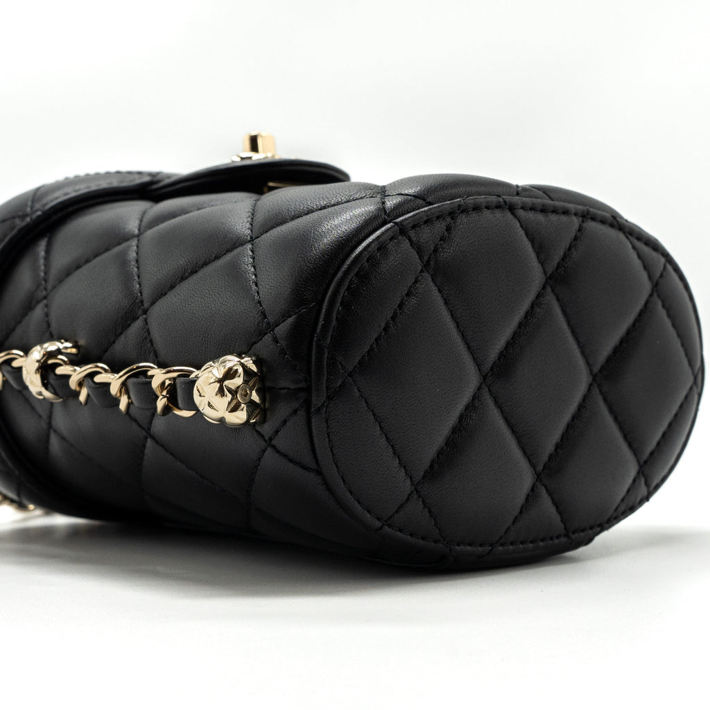 CHANEL VANITY WITH CHAIN LAMBSKIN BLACK LGHW(MICROCHIP)