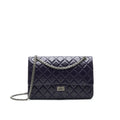 CHANEL REISSUE 226 IN DARK PURPLE WITH SILVER RUTHENIUM HARDWARE