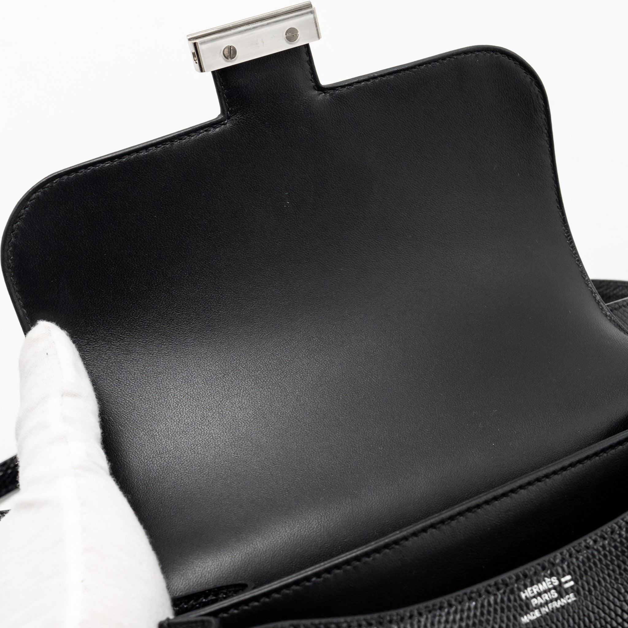 HERMES MINI CONSTANCE LIZARD VARANUS SALVATOR BLACK SHW
