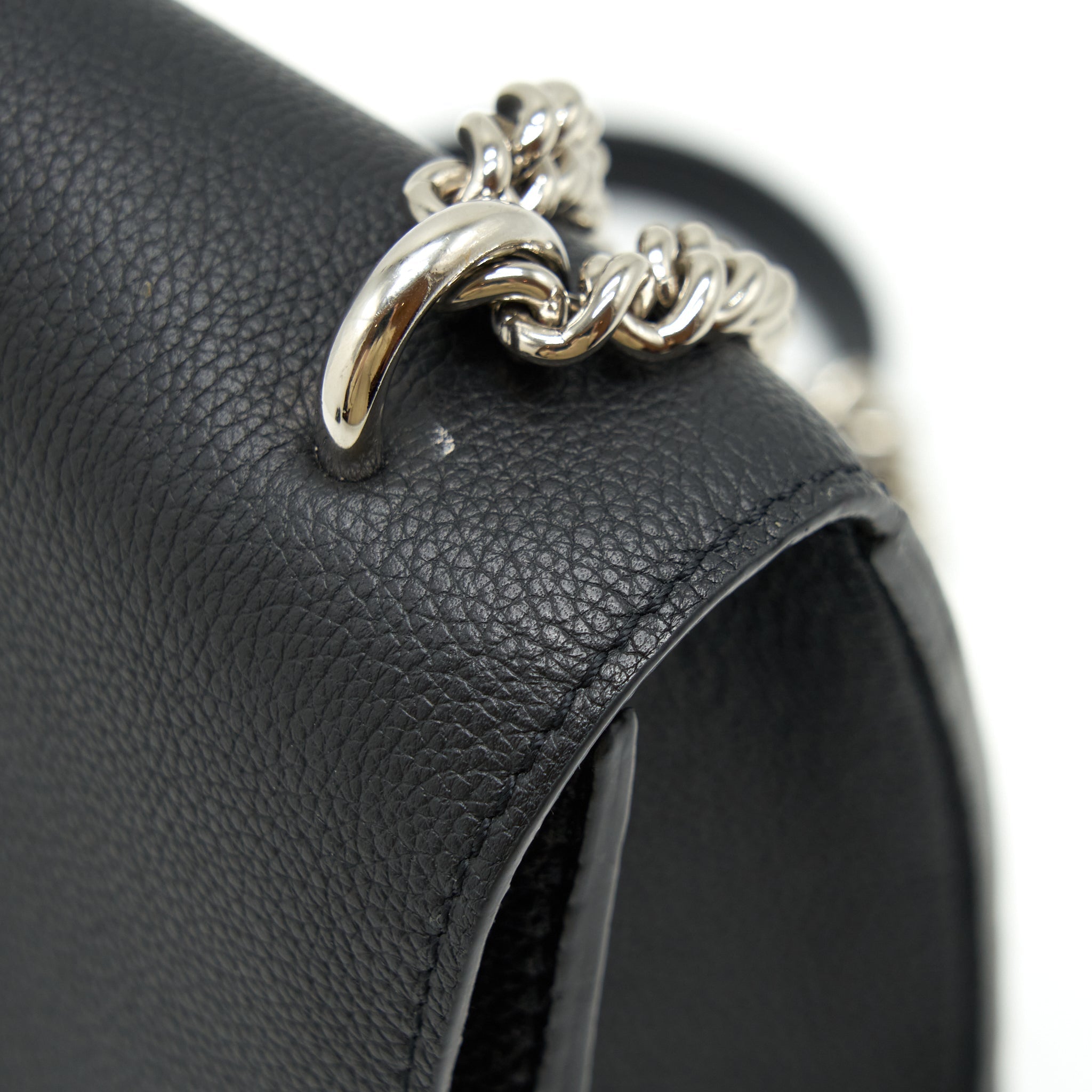LOUIS VUITTON MYLOCKME SATCHEL CHAIN BAG CALFSKIN BLACK SHW