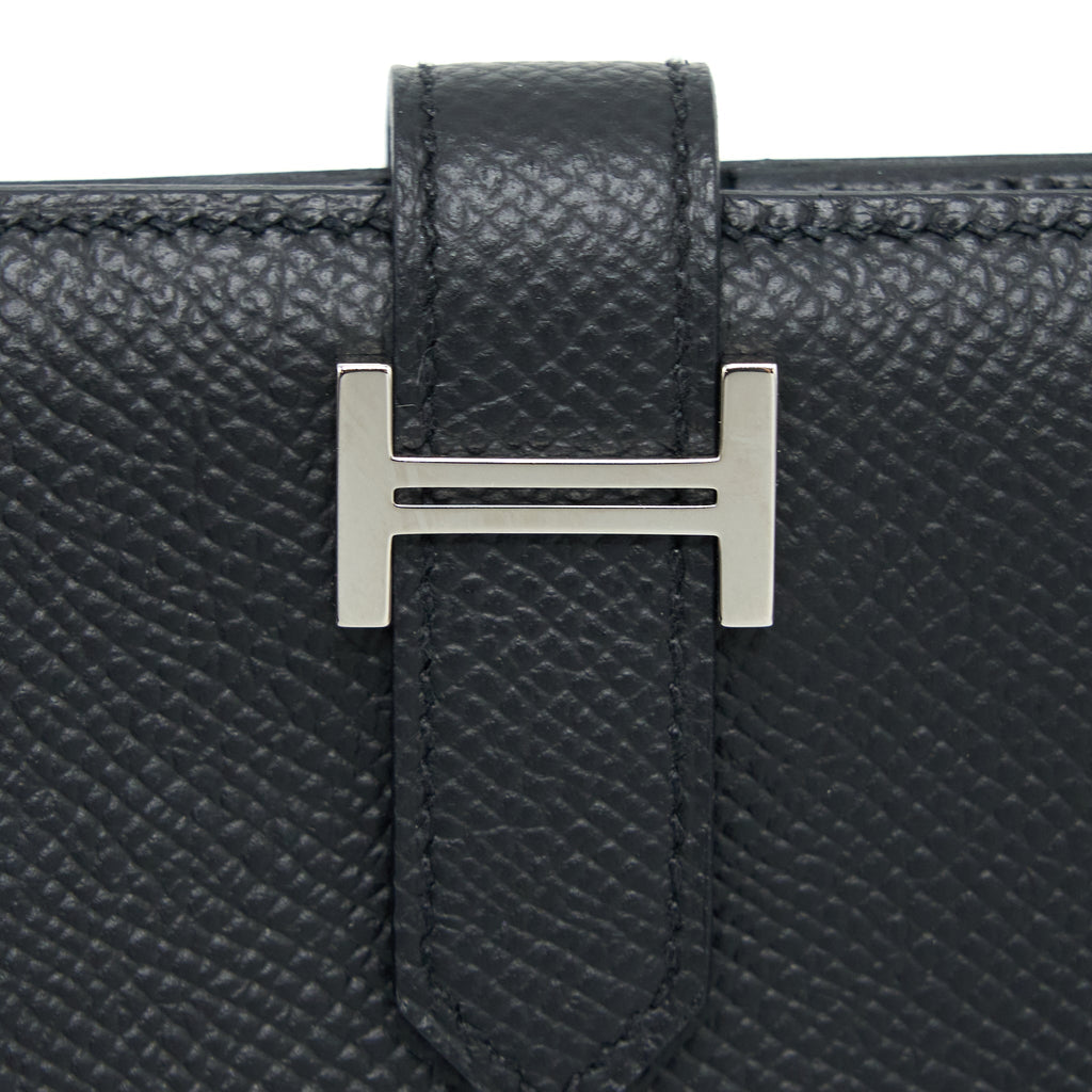 HERMES BEARN COMPACT WALLET EPSOM BLACK SHW