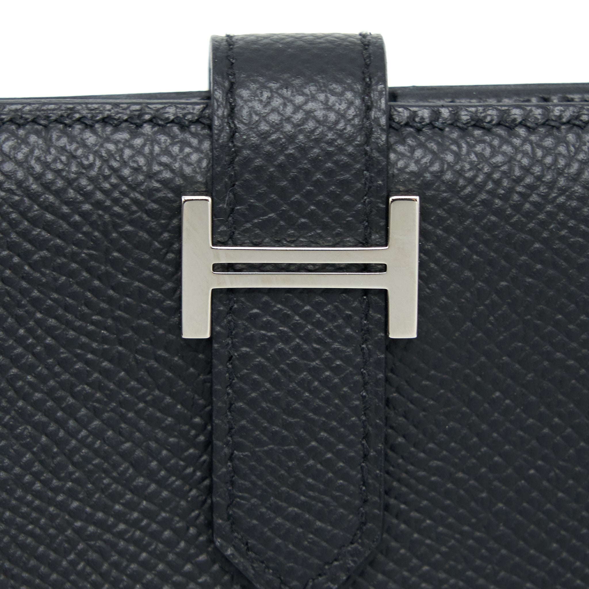 HERMES BEARN COMPACT WALLET EPSOM BLACK SHW