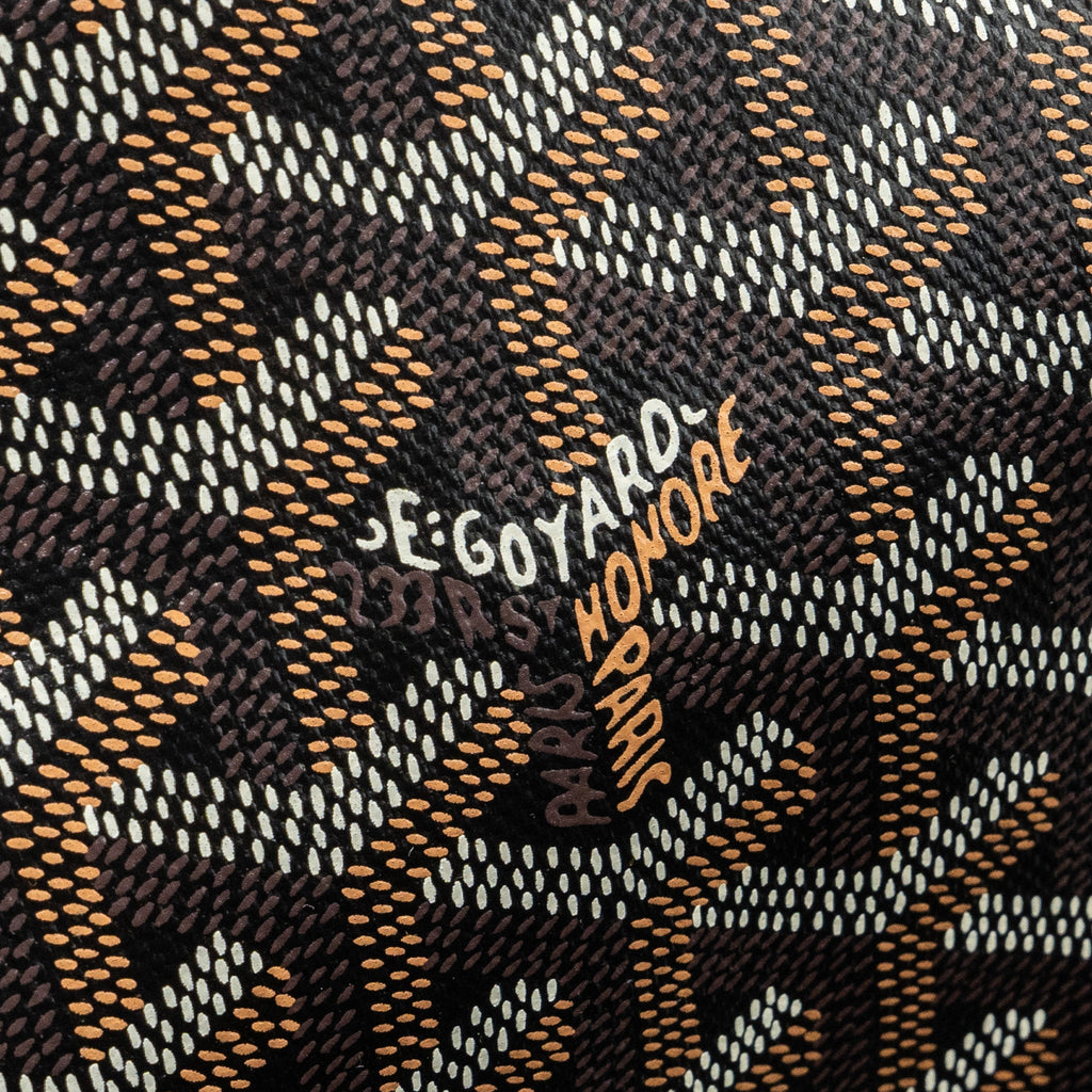 GOYARD SAINT LOUIS PM TOTE BAG GOYARDLINE CANVAS / CALFSKIN BROWN SHW