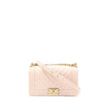 CHANEL MEDIUM BOY BAG CHEVRON CAVIAR LIGHT PINK LGHW