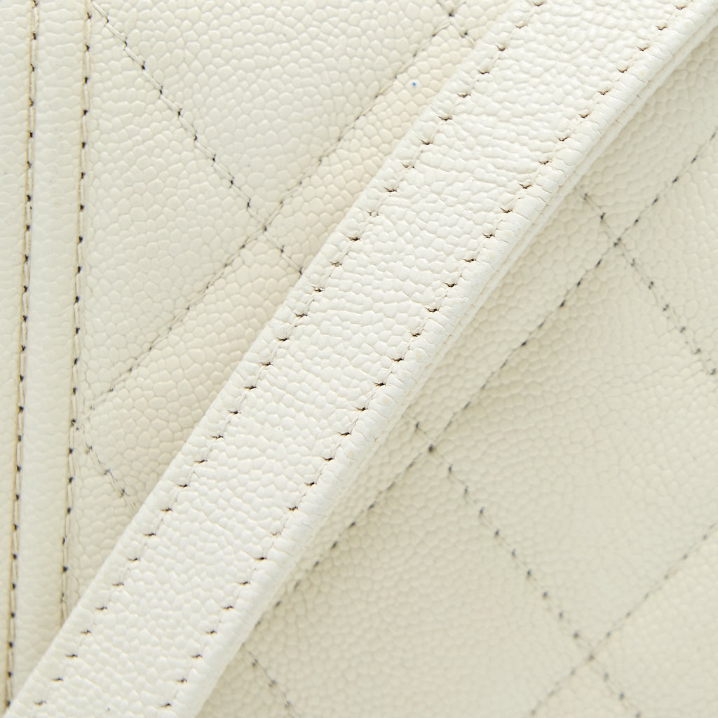 CHANEL BOY WALLET ON CHAIN CAVIAR WHITE LGHW