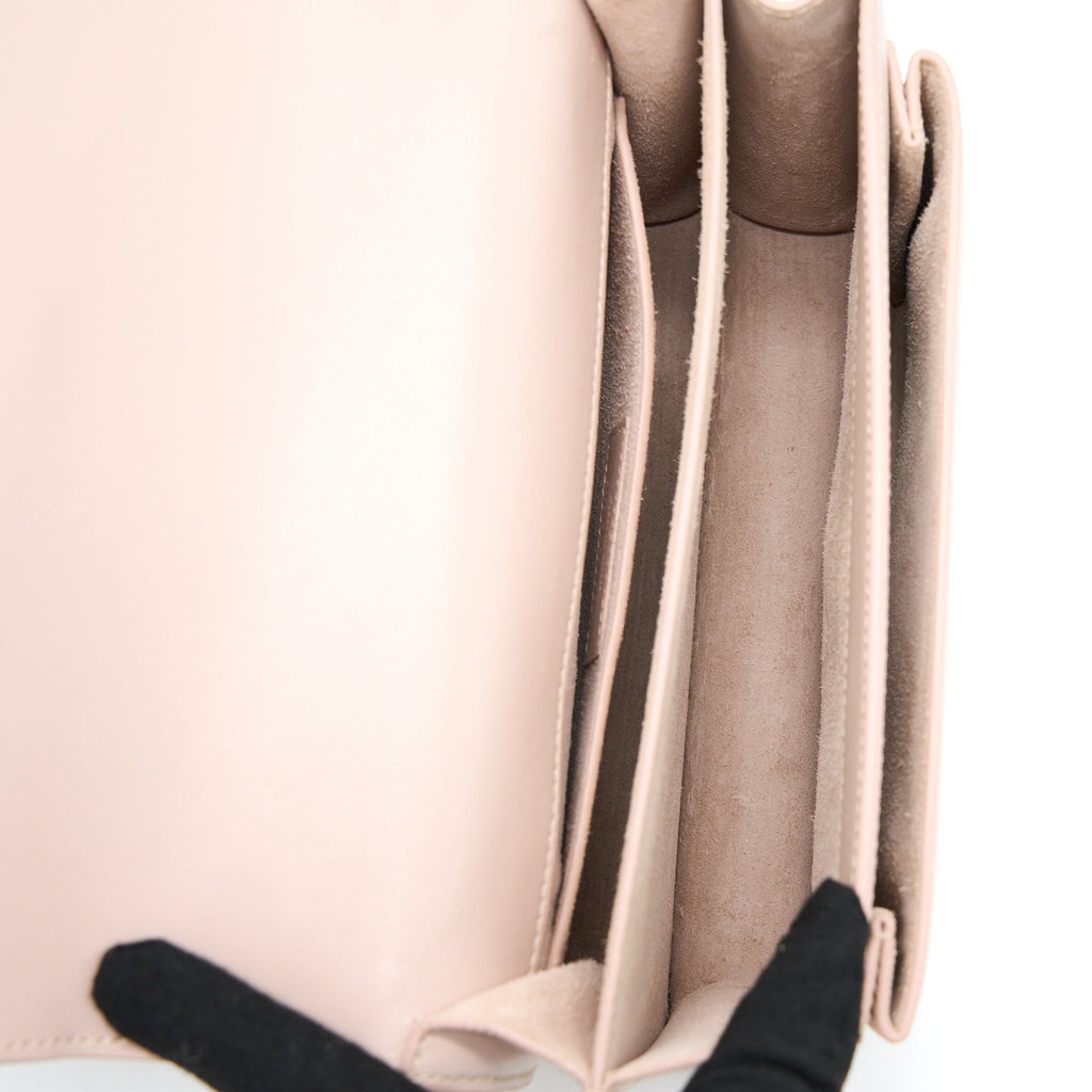 SAINT LAURENT MEDIUM SUNSET CHAIN BAG CALFSKIN LIGHT PINK SHW