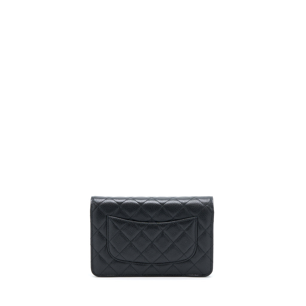 CHANEL CLASSIC WALLET ON CHAIN CAVIAR BLACK GHW (MICROCHIP)