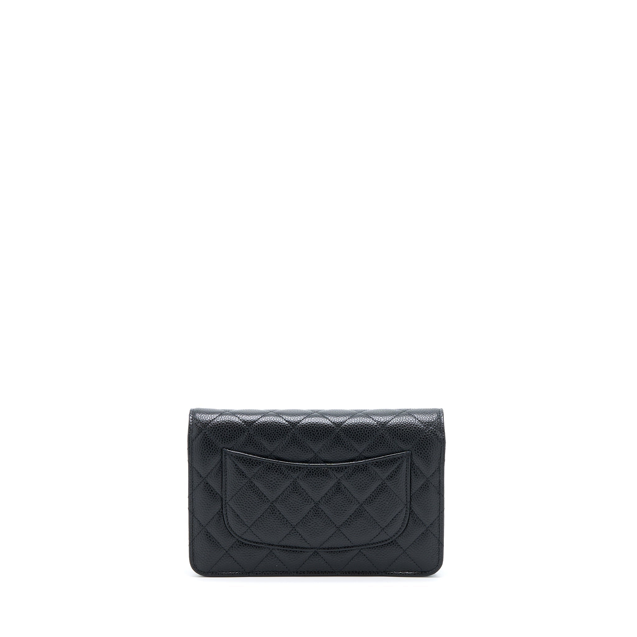 CHANEL CLASSIC WALLET ON CHAIN CAVIAR BLACK GHW (MICROCHIP)