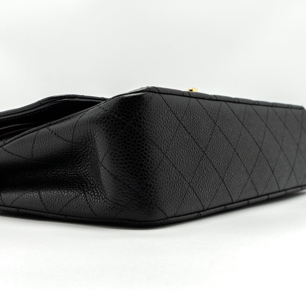 CHANEL MEDIUM CLASSIC DOUBLE FLAP BAG CAVIAR BLACK GHW