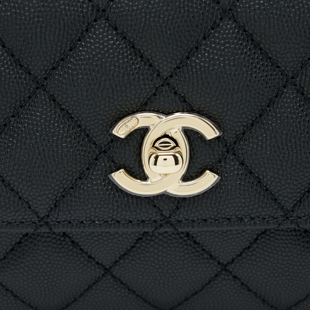CHANEL SMALL COCO HANDLE CAVIAR BLACK LGHW (MICROCHIP)