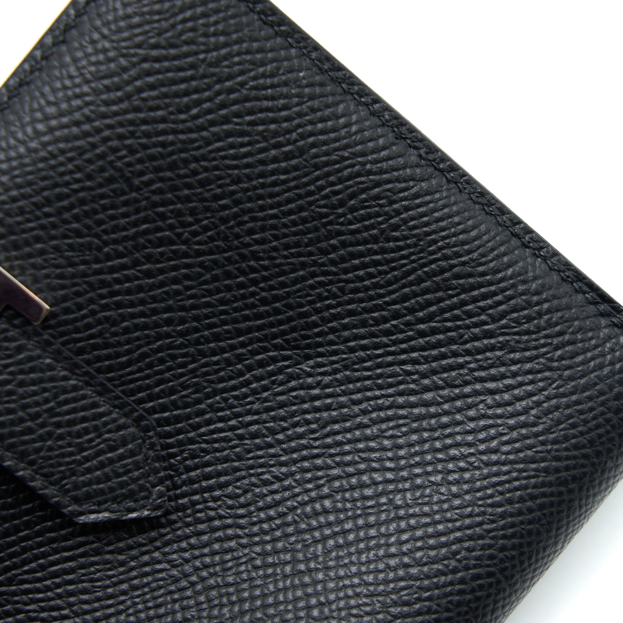 HERMES BEARN COMPACT WALLET EPSOM BLACK SHW