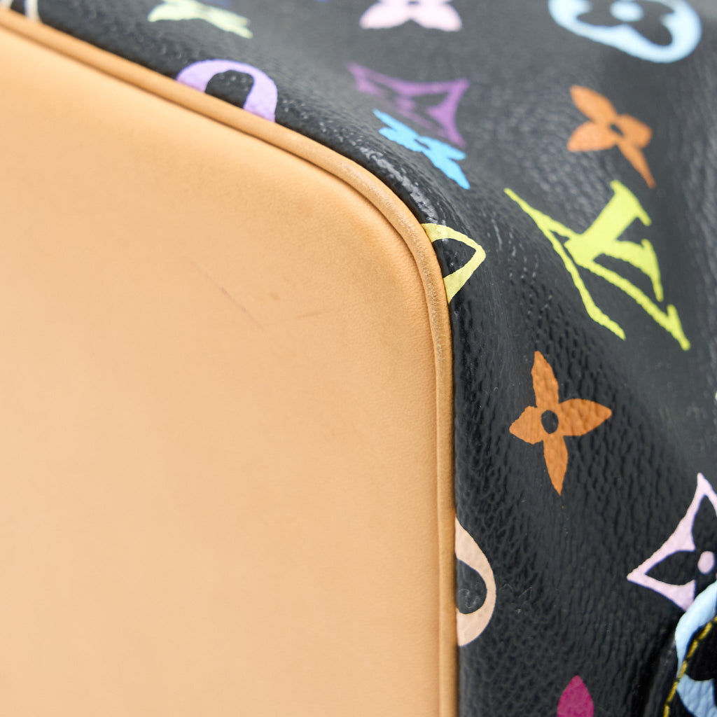 LOUIS VUITTON PETIT NOE BLACK MONOGRAM MULTICOLOUR GHW