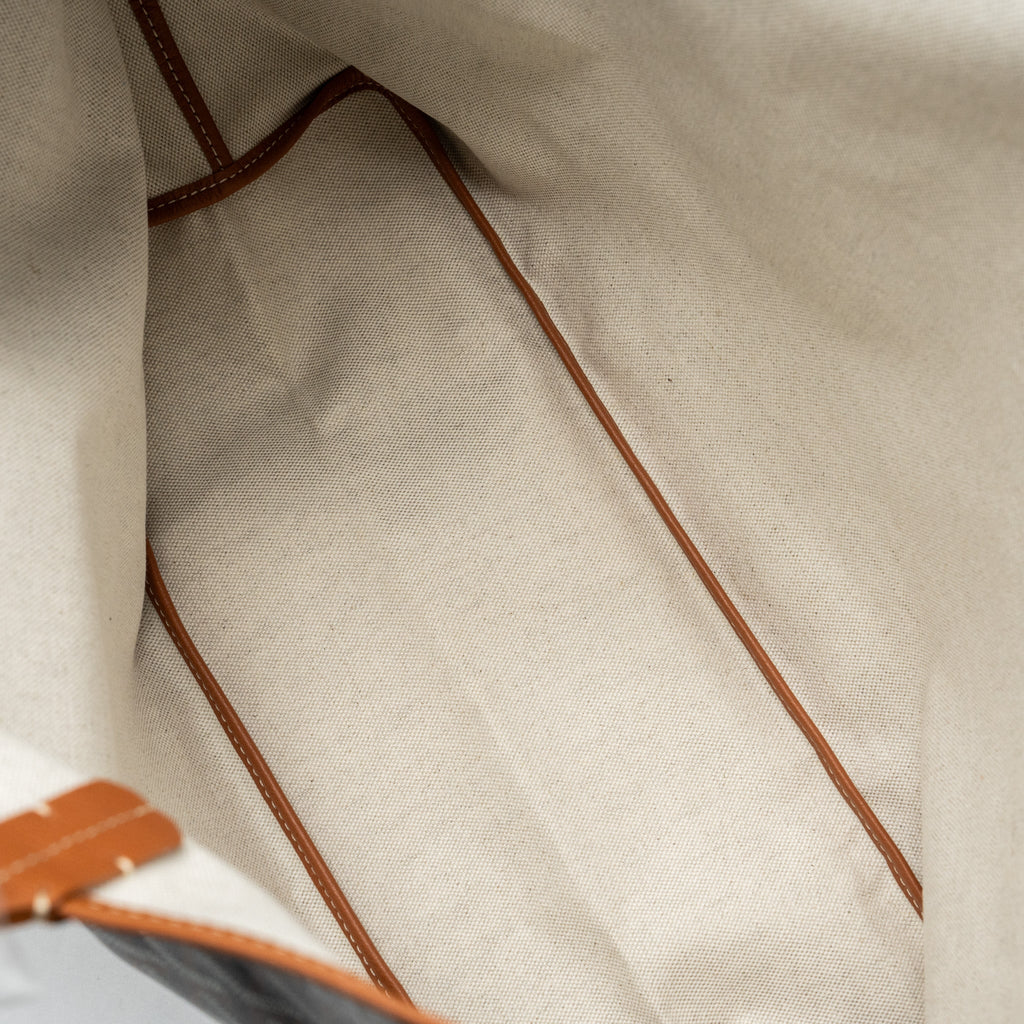 GOYARD SAINT LOUIS PM TOTE BAG GOYARDLINE CANVAS / CALFSKIN BROWN SHW