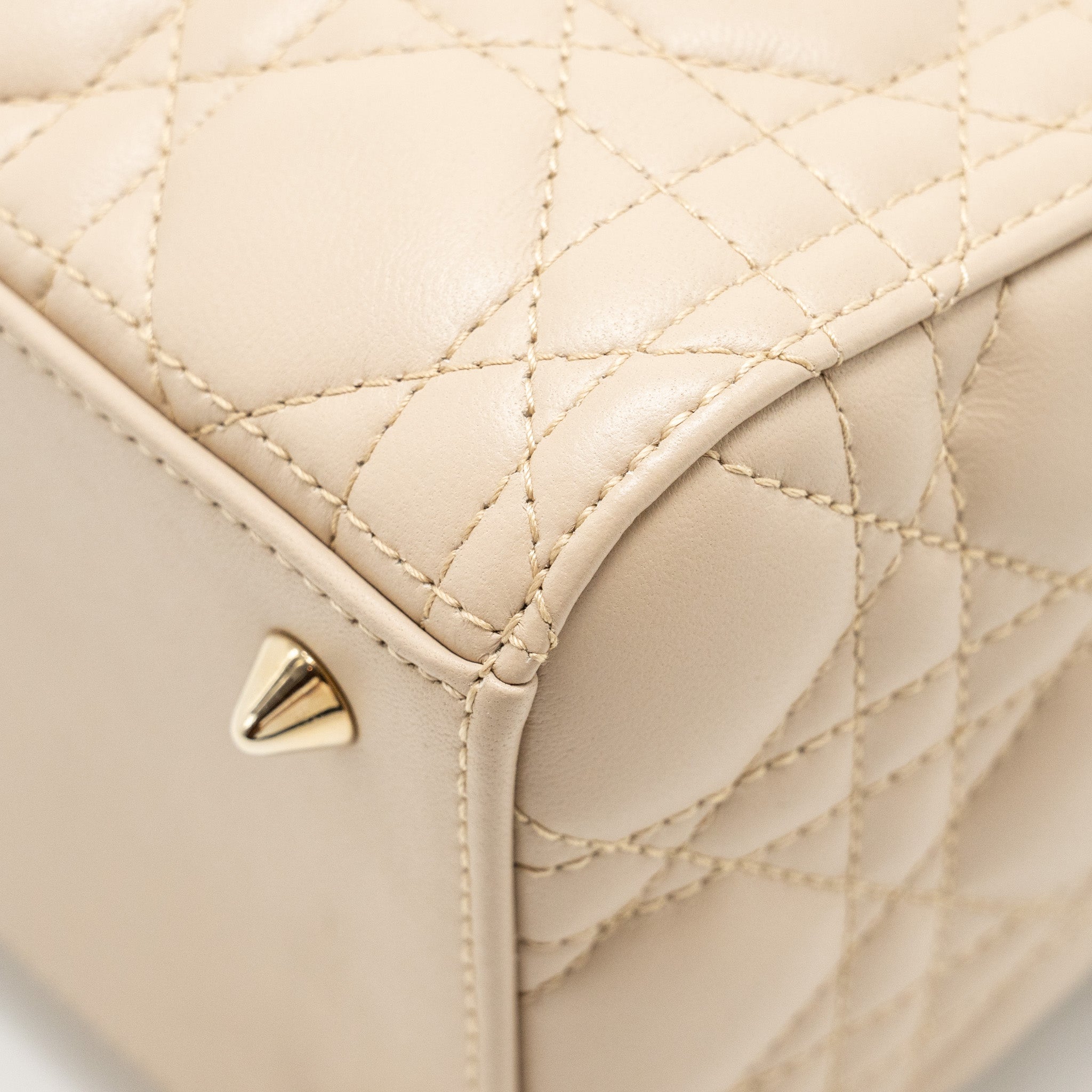 DIOR MEDIUM LADY DIOR LAMBSKIN BEIGE/BLUE LGHW