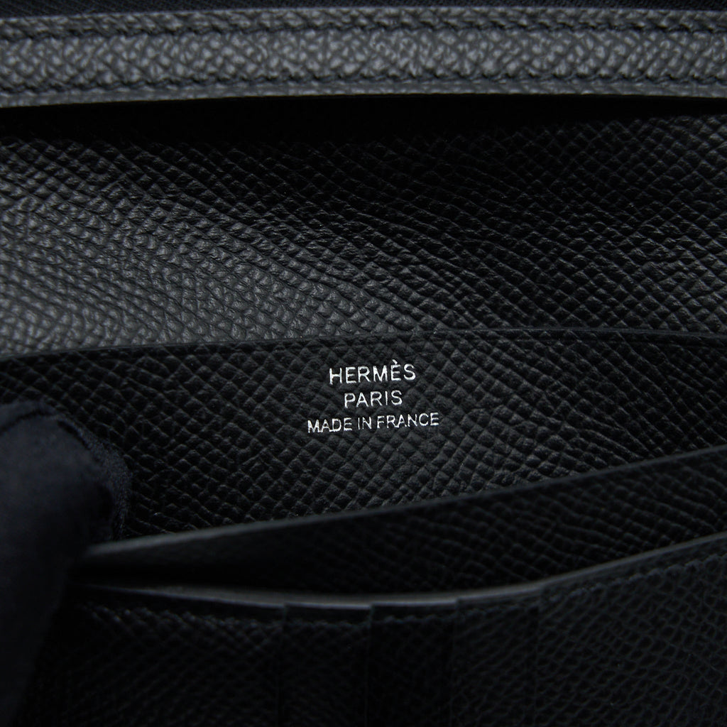 HERMES BEARN COMPACT WALLET EPSOM BLACK SHW