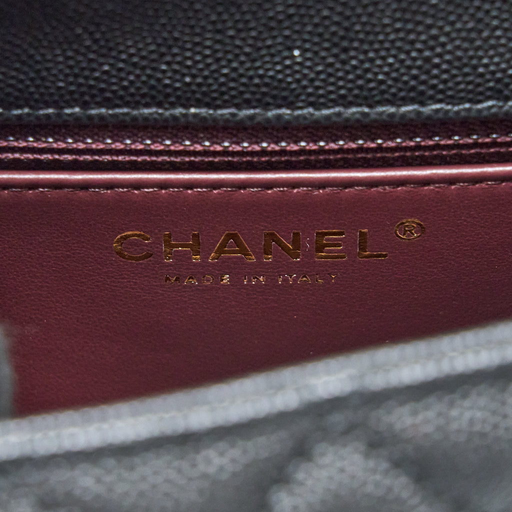 CHANEL SMALL COCO HANDLE CAVIAR BLACK LGHW (MICROCHIP)
