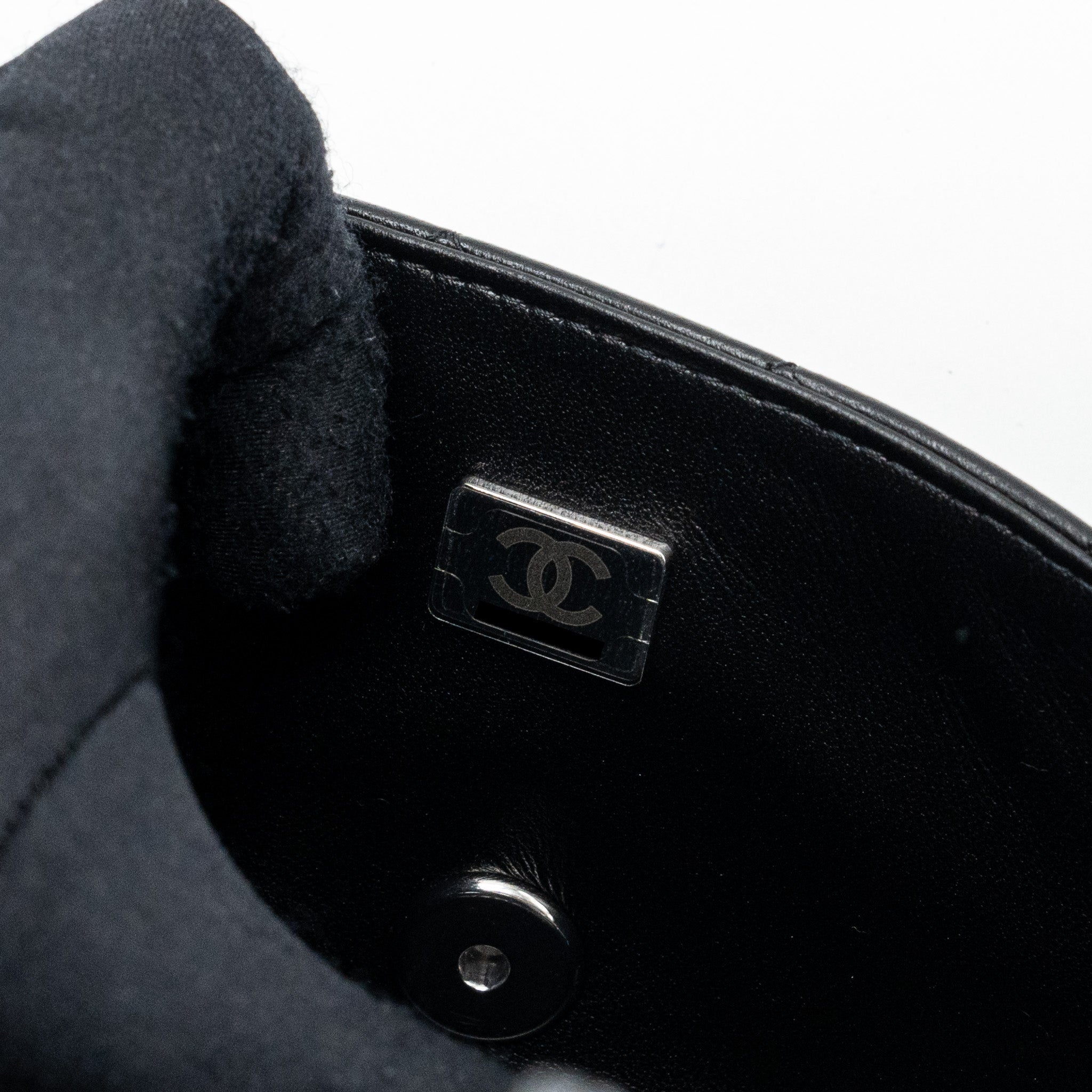 CHANEL MINI RECTANGULAR FLAP BAG LAMBSKIN BLACK WITH SHW (MICROCHIP)