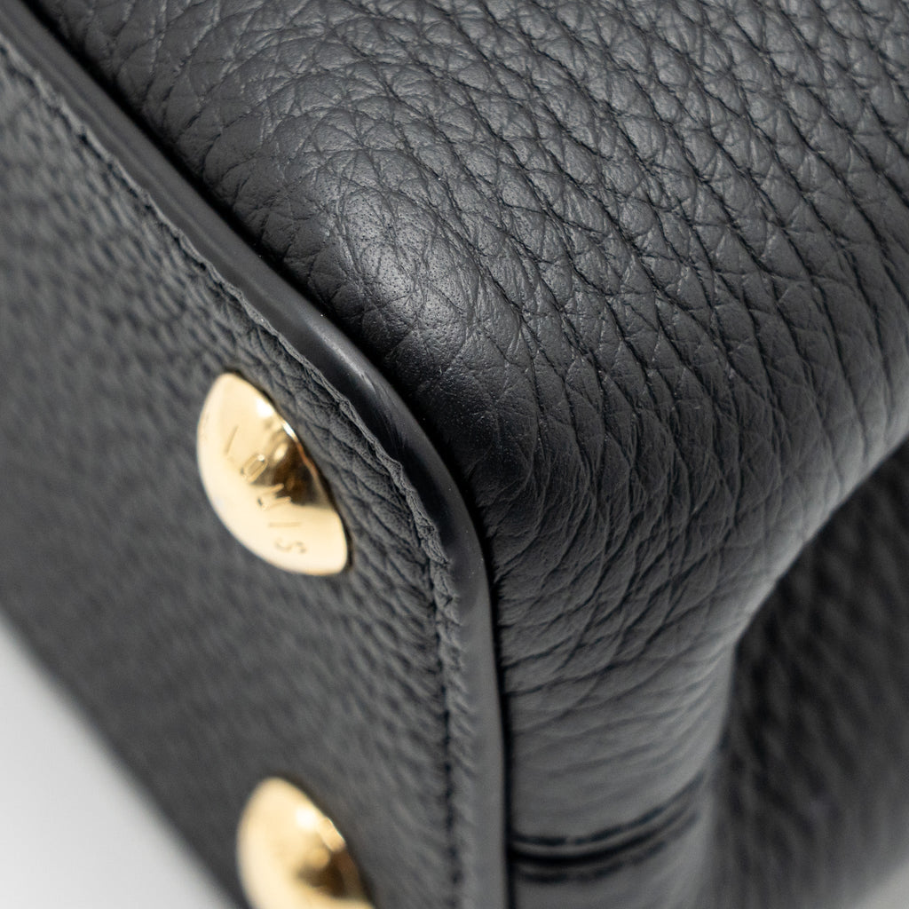 LOUIS VUITTON MURAKAMI LIMITED EDITION CAPUCINES BB TAURILLON LEATHER BLACK GHW