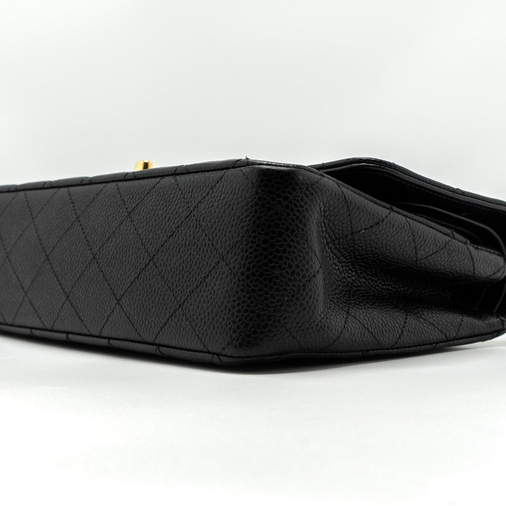 CHANEL MEDIUM CLASSIC DOUBLE FLAP BAG CAVIAR BLACK GHW