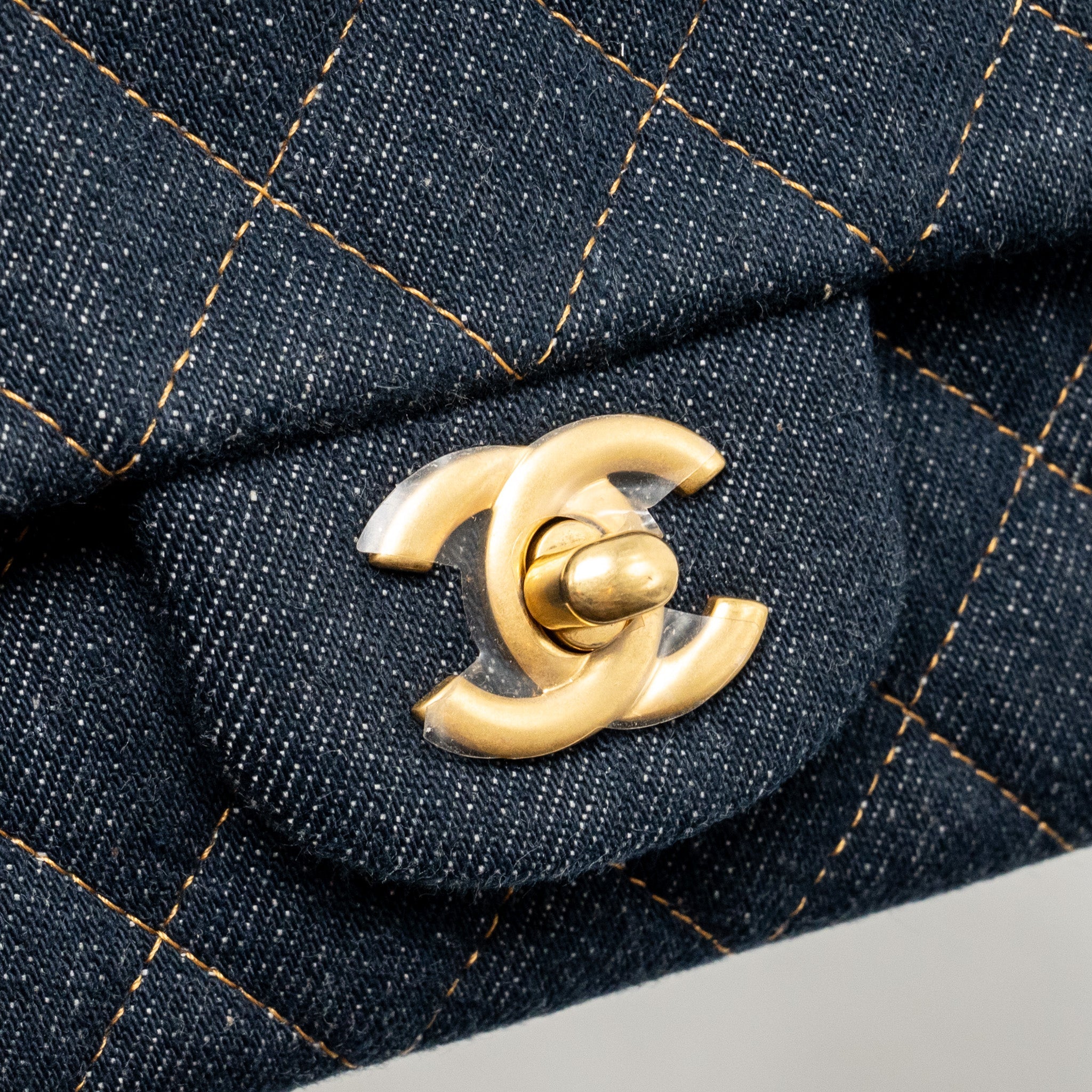 CHANEL MINI RECTANGULAR FLAP BAG DENIM DARK BLUE GHW (MICROCHIP)