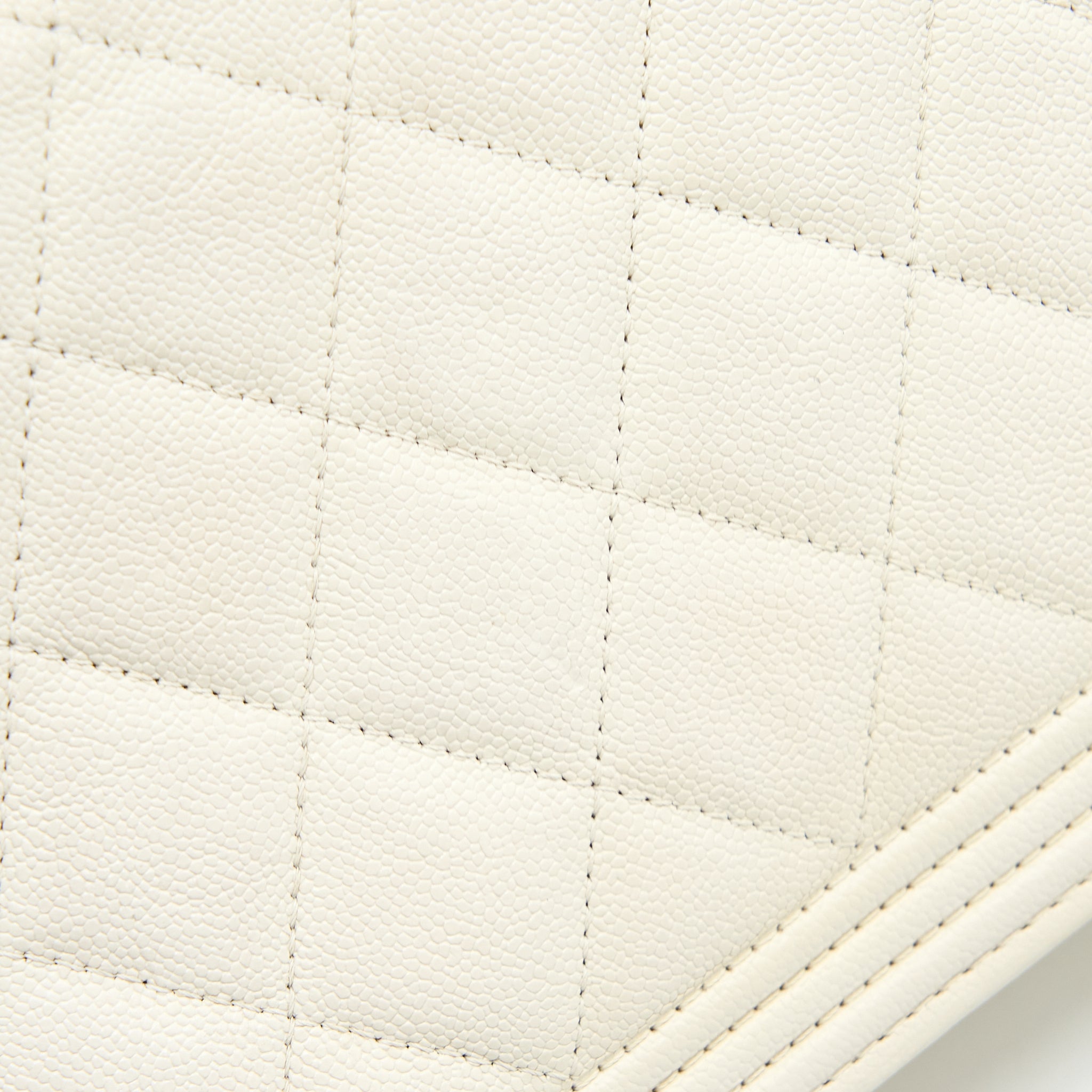 CHANEL BOY WALLET ON CHAIN CAVIAR WHITE LGHW