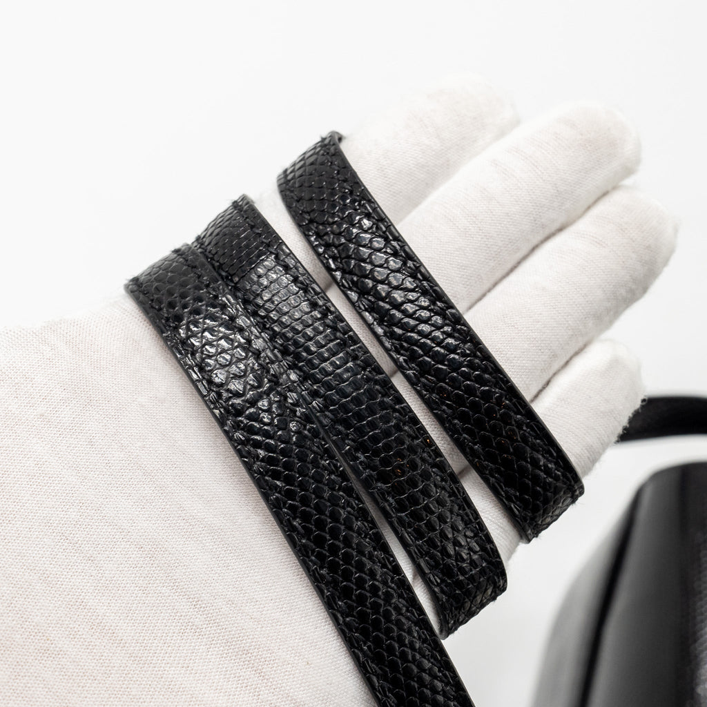 HERMES MINI CONSTANCE LIZARD VARANUS SALVATOR BLACK SHW