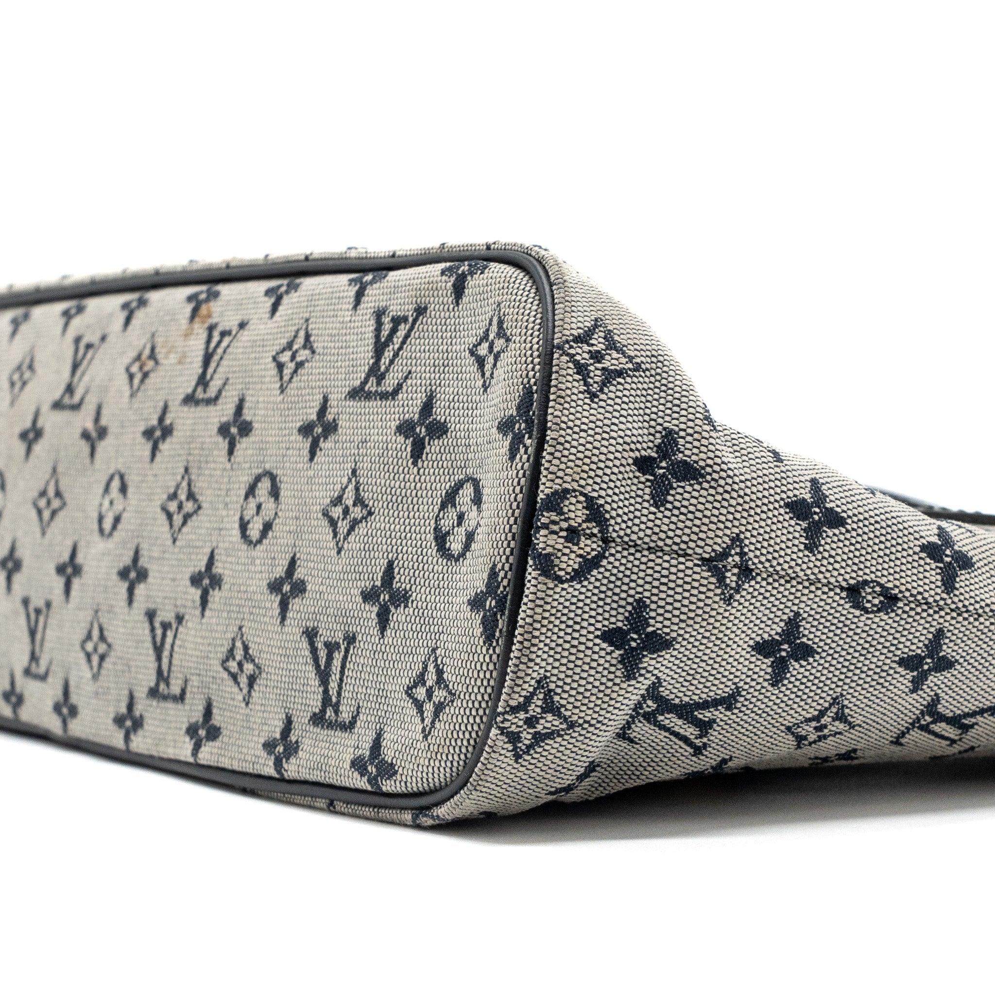 LOUIS VUITTON VINTAGE ZIP TOTE BAG FABRIC BLUE GHW