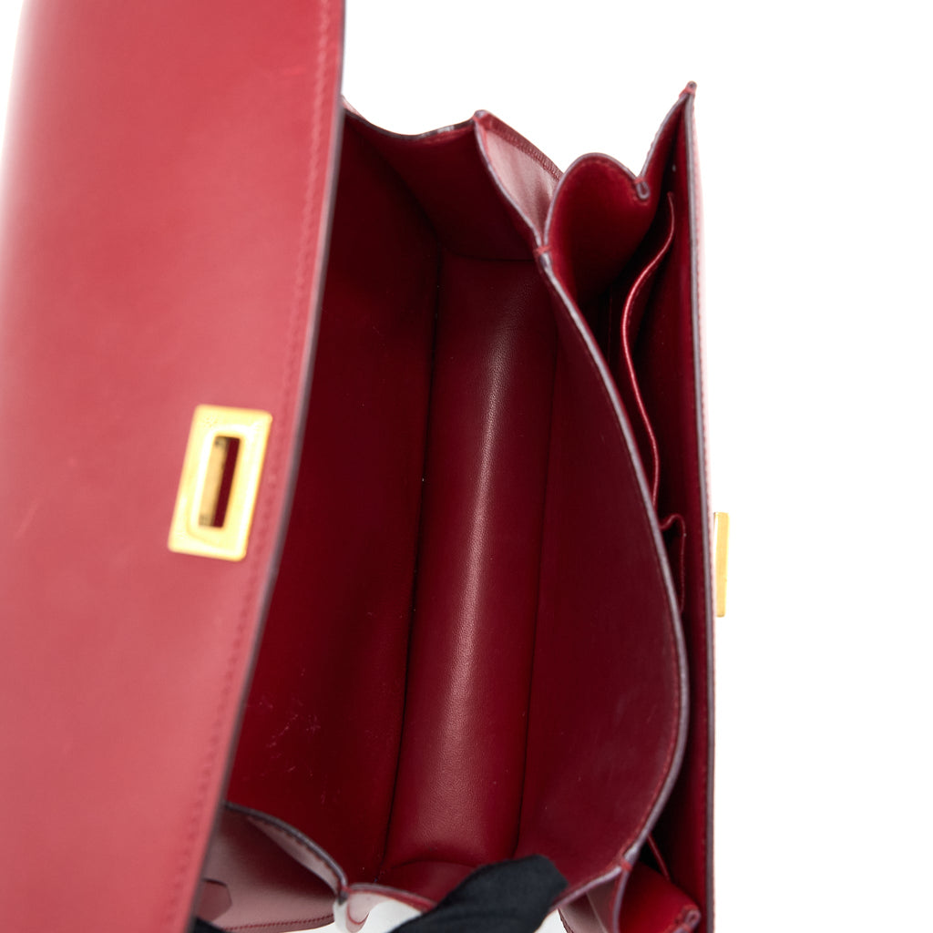 CELINE MEDIUM CLASSIC BOX BAG CALFSKIN RED GHW