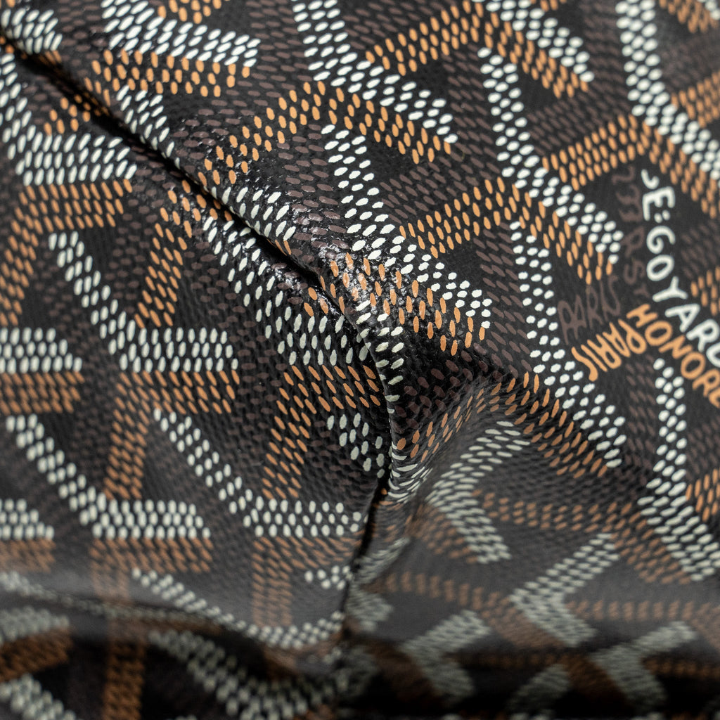 GOYARD SAINT LOUIS PM TOTE BAG GOYARDINE CANVAS / CALFSKIN BLACK SHW