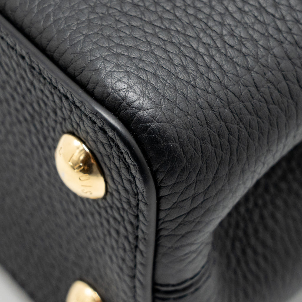 LOUIS VUITTON MURAKAMI LIMITED EDITION CAPUCINES BB TAURILLON LEATHER BLACK GHW