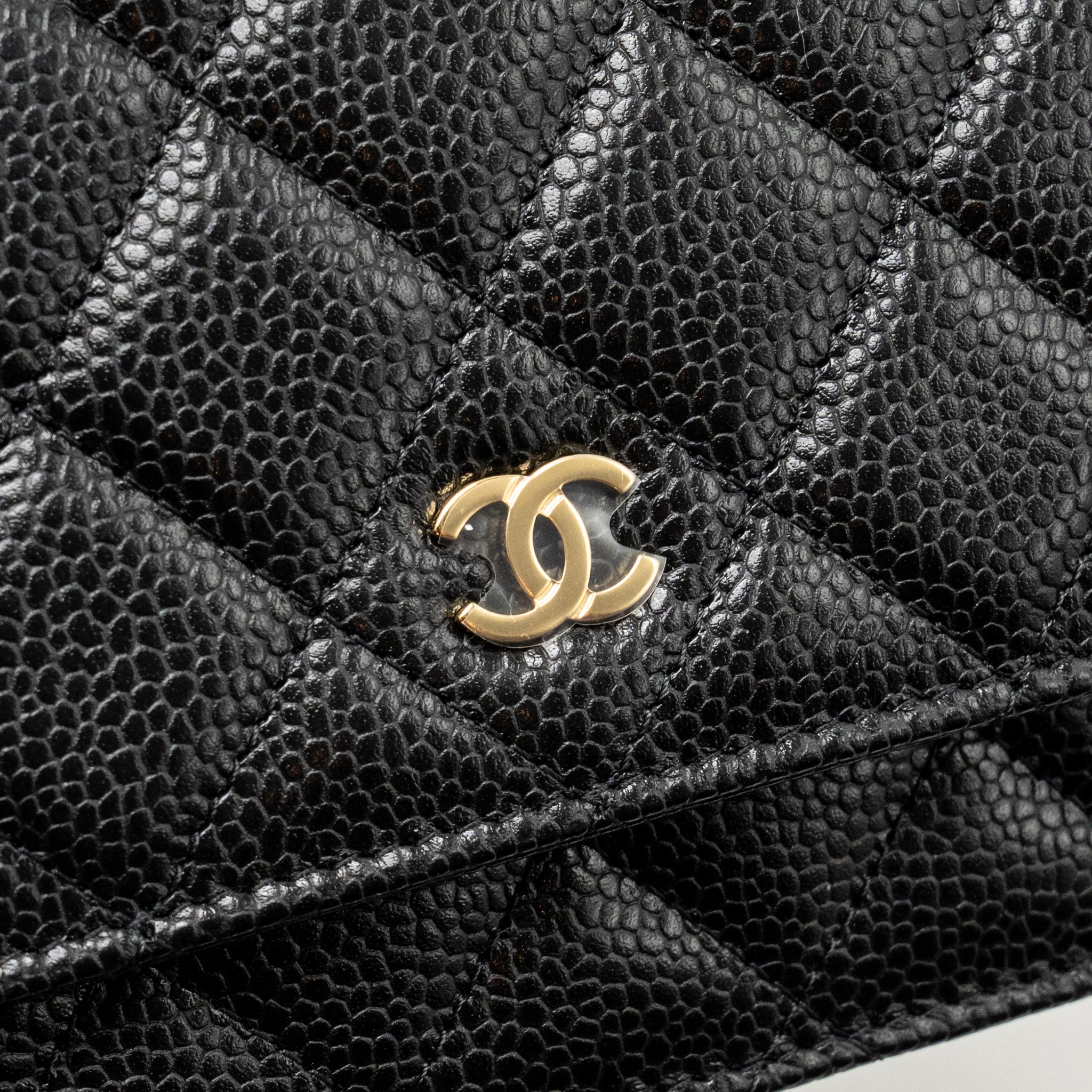 CHANEL CLASSIC WALLET ON CHAIN CAVIAR BLACK GHW(MICROCHIP)