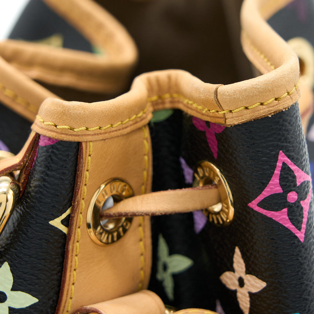LOUIS VUITTON PETIT NOE BLACK MONOGRAM MULTICOLOUR GHW